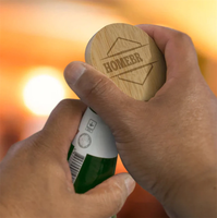 Sous-Verre en Bambou Personnalisé, Décapsuleur à Bière Magnétique en Bois, Porte-Clés pour Réfrigérateur, Décoration Ronde, Cadeaux de Mariage pour Invités