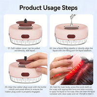 Peigne de croissance des cheveux sans fil 7 couleurs, masseur électrique vibrant du cuir chevelu, brosse de thérapie capillaire 7 en 1, applicateur d'huile pour les soins des cheveux