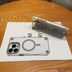 เคสโทรศัพท์แม่เหล็กใสพร้อมกรอบเลนส์โลหะสีสันสดใสสำหรับ iPhone 12 Pro Max 13 14 15 16 Plus ฝาหลังใสพร้อมที่ยึด - Product Image 3