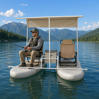 Catamaran gonflable portable à structure Drop Stitch, bateau à double ponton léger pour les loisirs côtiers et les divertissements aquatiques