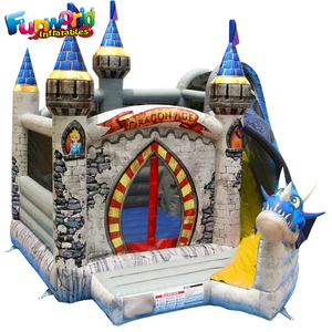 Drago a tema per bambini casa di rimbalzo castello gonfiabile per i bambini castello gonfiabile scivolo - Product Image 1