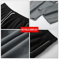 Pantalon large pour homme à taille élastique, séchage rapide, logo personnalisé, 140 GSM, tissé 100% polyester, froncé, broderie, vente en gros