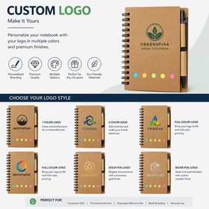 Wholesale Custom Logo Sticky Note Pen Kraft Paper <b>Notebook</b> Personalized Promotional Business Gift with Sticky Page <b>Pad</b> Note Book - Product Image 3