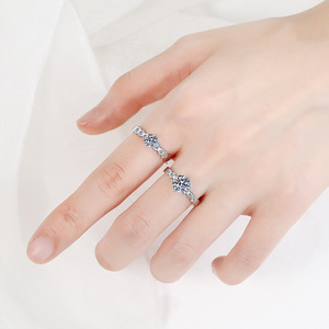 Bijoux de luxe 925 argent Sterling Moissanite diamant bague de fiançailles 1CT GRA certifié rond brillant coupe bague pour femme - Product Image 3