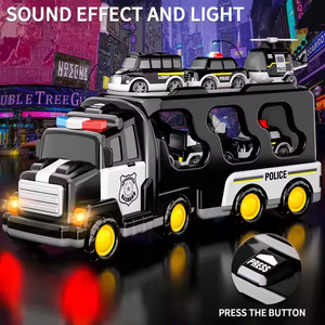 Jouet camion de police pour les tout-petits-Véhicule d'urgence à friction avec camion de transport | Jouet voiture de police pour garçons - Product Image 5