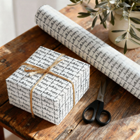 Papier d'emballage cadeau d'anniversaire en rouleau, recyclable, motif bougie dessiné à la main noir et blanc, style minimaliste, pour fête