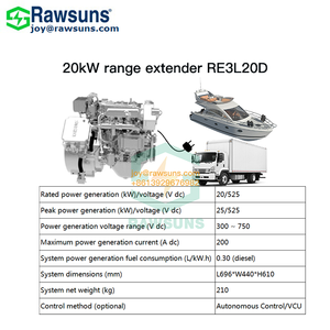 Vente chaude Rawsuns 20KW Range Extender Nouvelle Essence Essence DC Générateur <span class=keywords><strong>Chargeur</strong></span> De <span class=keywords><strong>Batterie</strong></span> 300 ~ 750V pour EV <span class=keywords><strong>Voiture</strong></span> Bateau Camion - Product Image 2