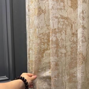 Stile europeo tenda camera da letto soggiorno <span class=keywords><strong>beige</strong></span> <span class=keywords><strong>oro</strong></span> jacquard di fascia alta tessuto per <span class=keywords><strong>tende</strong></span> da pavimento tenda tenda - Product Image 1