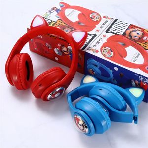 Audífonos CYY Kitty Stitch <span class=keywords><strong>Mario</strong></span> <span class=keywords><strong>Bros</strong></span>, Lindos Audífonos Inalámbricos con Diseño de Dibujos Animados, Audífonos con Cable LED en Forma de Cápsula con Orejas de <span class=keywords><strong>Gato</strong></span> para Niños - Product Image 4