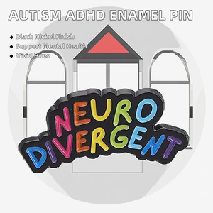 Alfileres de esmalte duro suave para salud <span class=keywords><strong>Mental</strong></span>, broche neurodivergente de arcoíris, mochila de solapa, insignia, regalo de joyería de amor sincero - Product Image 2