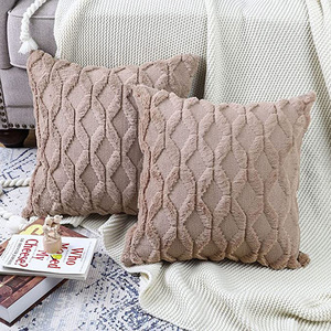 アミティ モダン ラグジュアリー ソフト ソリッド プラッシュ クッションカバー キルティング スローピロー デコレーティブ ホーム ホテル ソファ ベッド - Product Image 2