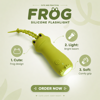 Lampe torche de camping USB rechargeable, design mignon de grenouille, lampe de poche LED portable, porte-clés, lumière d'urgence