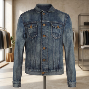 Very High Quality Plus Size Autumn Waterproof Breathable Canvas Cotton Filled <b>Denim</b> Jean <b>Jacket</b> <b>for</b> <b>Men</b> Adults - Product Image 2