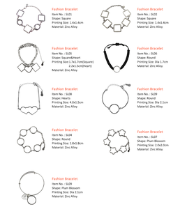 Diy Designer individuelle Armbänder unbedruckt Damen Sublimations-Armband Mode Schmuck Zinklegierung Liebespensengänge - Product Image 5