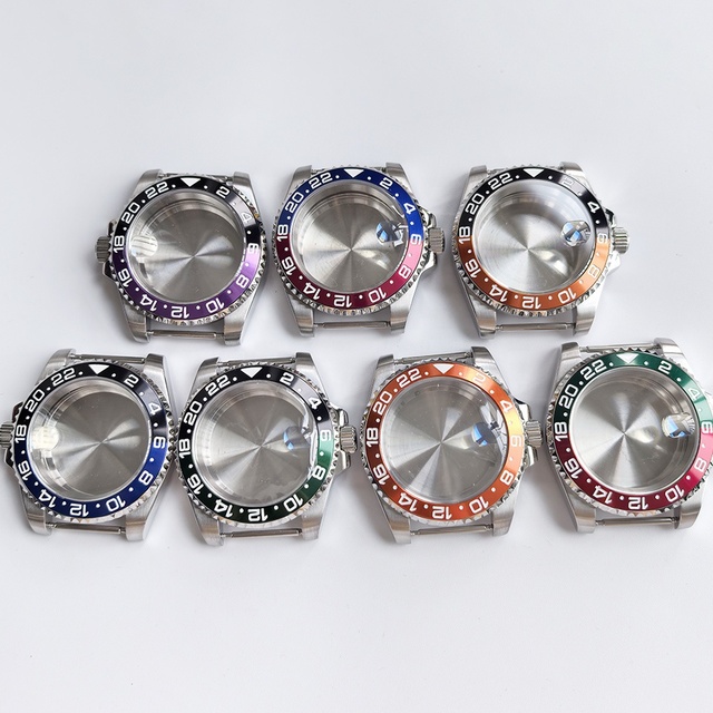 40mm Watch Case Gmt Bezel for Nh34 Nh35 Nh36/38 Movement Waterproof Aluminum Bezel Insert
