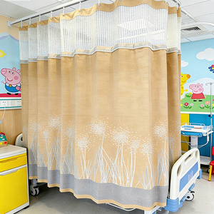 Cortinas Divisorias de Privacidad Esun, Antimicrobianas, Ignífugas, Opacas, Aislantes, de Poliéster/Lino Jacquard - Product Image 1