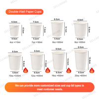 Ensemble d'emballages à emporter pour café, gobelets en papier jetables personnalisés imprimés, gobelets en papier à paroi simple ou double de qualité alimentaire avec couvercles