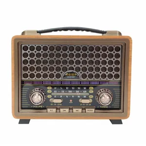 2023木製ケーシングラジオデスクfm amswマルチバンドラジオ充電式ホームラジオM-2013BT