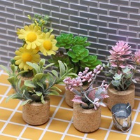 Mini Simulation plante aimant en pot voiture maison scène réfrigérateur autocollant accessoires modèle pour la décoration de la maison Mini maison de poupée