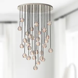 Modern Crystal Molecular Pendants Chandelier Ceiling Lighting Fixture For Living Dining Room Bedroom Kitchen Island Foyer Lobby