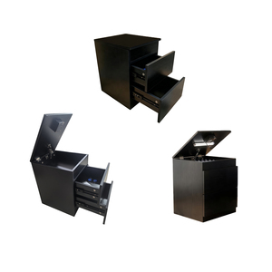 Table de chevet sécurisée et élégante avec compartiment caché pour armoire à armes, étagère de rangement en bois avec serrure à carte NFC pour chambre à coucher - Product Image 1