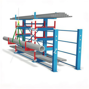 Supports en porte-à-faux de stockage verticaux en acier simple/double face de 100kg/500kg de charge pour extrusions en aluminium et stockage de tambour de câble - Product Image 1