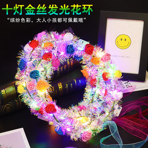 Corona de Flores Luminosa con Luces LED, Material de Espuma, Decoración para Fiestas y Celebraciones - Product Image 3