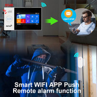 Système d'alarme de sécurité WiFi intelligent Tuya 4G US avec écran tactile de 4,3 pouces, kit d'alarme anti-intrusion sans fil pour la maison, compatible Alexa et Google PST-WG107-4GUS