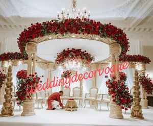 ชุดของตกแต่งงานแต่งงานอินเดียชุดแมนเด็บออกแบบลายดอกไม้ที่สง่างามล่าสุด - Product Image 6