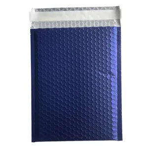 Purple Poly Padded Bubble Mailer Shipping Bags Custom Size Metallic Mailing Envelope for Consumer Electronics Clothing Packaging