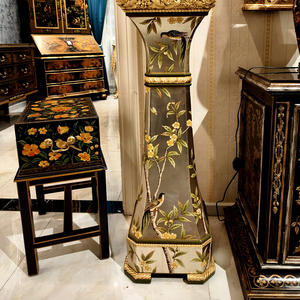 Mesa Consola de Madera Sólida Serie Americana Yips LD-2410-2311, Estilo Moderno de Mediados de Siglo, Hecha a Mano con Patrón Floral para Sala de Estar o Dormitorio - Product Image 3