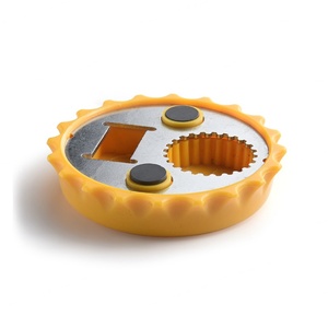 Ouvre-bouteille de bière personnalisé de couleur jaune, design en forme de bouchon de bouteille, style mode, vente en gros - Product Image 3