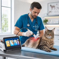 Dispositivo de Terapia Láser Veterinaria Portátil de Alta Potencia de 30 W, Láser de Diodo GaAlAs para el Alivio del Dolor