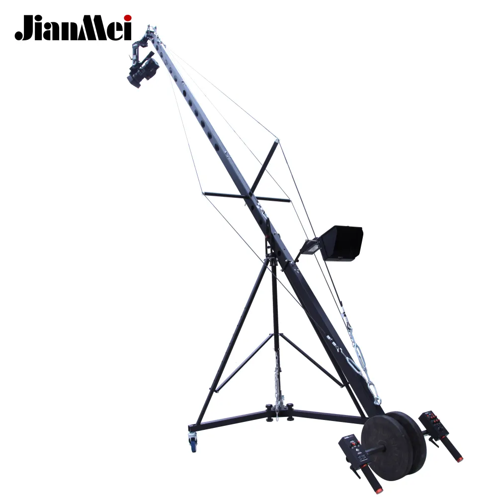Jianmei Suplai Pabrik Zoom 4 Meter Sistem Derek Kamera Bongkar Pasang Video Bermotor Jimmy Jib Crane untuk Kamera Video