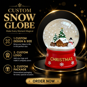 Custom Christmas Village <strong>Snow</strong> Globe OEM Manufacturer Wooden Base Resin <strong>Snow</strong> <strong>Ball</strong> Personalized Wholesale Holiday Gift - Product Image 3