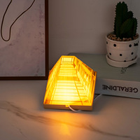Lampe murale visuelle 3D sans lunettes, veilleuse en bois pour salon et chambre, sans perçage, lumière d'ambiance de luxe haut de gamme