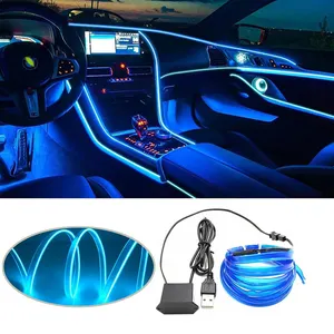 5M Car Styling Cold Light Ambience Lamp Line Rgb Neon Exterior Strip Car Atmosphere Lights