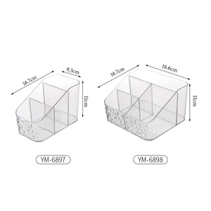 Transparent Cosmetic Organizer With Divided Compartments For <b>Makeup</b> Brushes Lipsticks And Pens Desktop Storage <b>Box</b> - Product Image 5