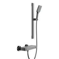 Ensemble de douche portable pressurisé avec douchette à effet pluie et plateforme de rangement pour projets hôteliers