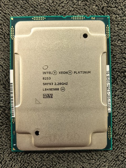 Intel Xeon Platinum 8253 Server CPU SRF9L 16-Core 32-Thread 2.2GHz 22MB Cache FCLGA3647 Multi-socket Tray Processor in Stock