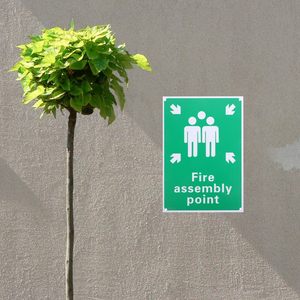 Panneau de point d'assemblage d'incendie Panneau d'urgence en aluminium avec symbole et texte pour utilisation en extérieur Parcs et jardins Marquage directionnel - Product Image 3