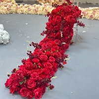 Chemin de table en fleurs artificielles en soie personnalisable pour arche de mariage et décoration, style moderne, livraison rapide