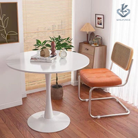 Table de salle à manger ronde noire nordique moderne, petite, gain de place, table basse, bon prix