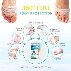 SEFUDUN 6 Paia di Cuscinetti Riutilizzabili per <span class=keywords><strong>Piedi</strong></span>, Lavabili, Morbidi, Durevoli, Antiscivolo, per Alleviare il Dolore ai <span class=keywords><strong>Piedi</strong></span>, Traspiranti, Patch per Alluce Valgo - Product Image 3
