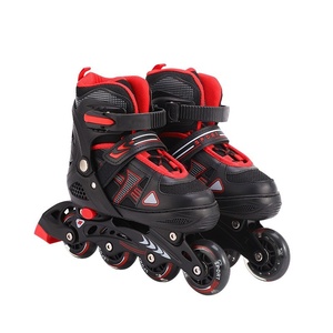 Nouveau style en promotion : Patins à roues larges pour enfants, patins en ligne ajustables avec roues lumineuses en PU, ABEC-7, pour débutants - Product Image 1
