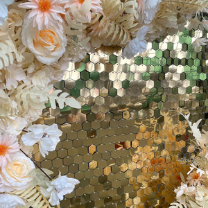 Arcobaleno partito paillettes sfondo glitterato Hexagon 3d luccicante parete luccicante pannello di paillettes per matrimonio festa di compleanno decorazione della festa - Product Image 5
