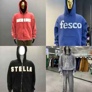 Felpa con Cappuccio da Uomo Personalizzata con Zip Effetto Acido, Taglio Corto, Toppa Ricamata, Tessuto Spesso e Pesante da 600gsm Effetto Vissuto - Product Image 2