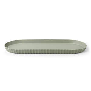 Grand plateau en résine plastique et bois vert mat avec incrustation d'os en polypropylène pour les occasions - Product Image 1