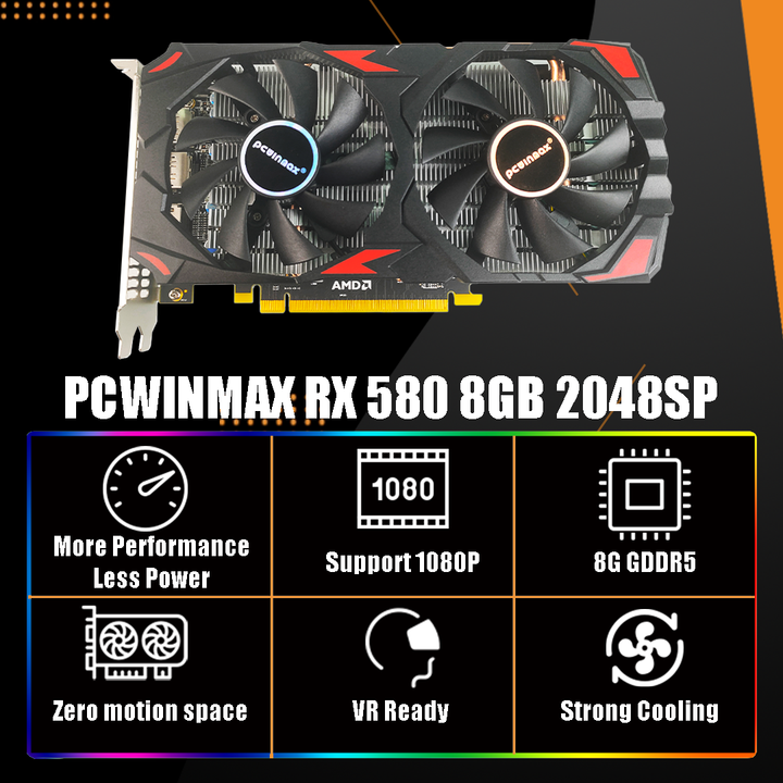 PCWINMAX 하이 퀄리티 새로운 Rx580 8gb 게임용 외부 그래픽 카드 Gpu Rx 570 4gb 8gb Rx 560 ...
