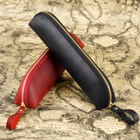 Étui à stylo en cuir véritable fait main de qualité supérieure, style décontracté avec fermeture éclair, usage spécial pour protéger votre stylo